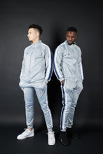 Load image into Gallery viewer, Twin Stripe Badge Joggers - Grey/White/Navy
